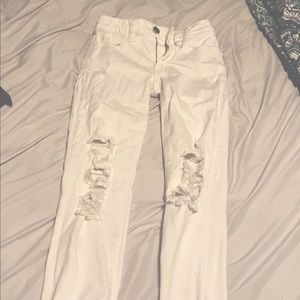 A white pair of American Eagle Jeans